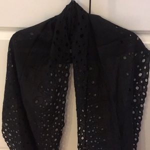 Black Eyelet Scarf